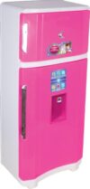 Geladeira Infantil Duplex Princesa Rosa, Brinquedo de Cozinha para Meninas, Polipropileno, a partir de 4 Anos
