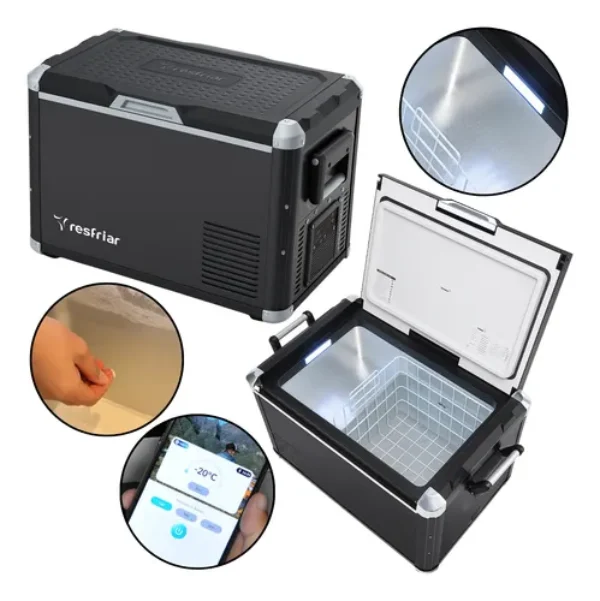 Geladeira Portátil Grande Quadrivolt Motorhome Caminhão 60l Quadrivolt - 12/24v 110/220v