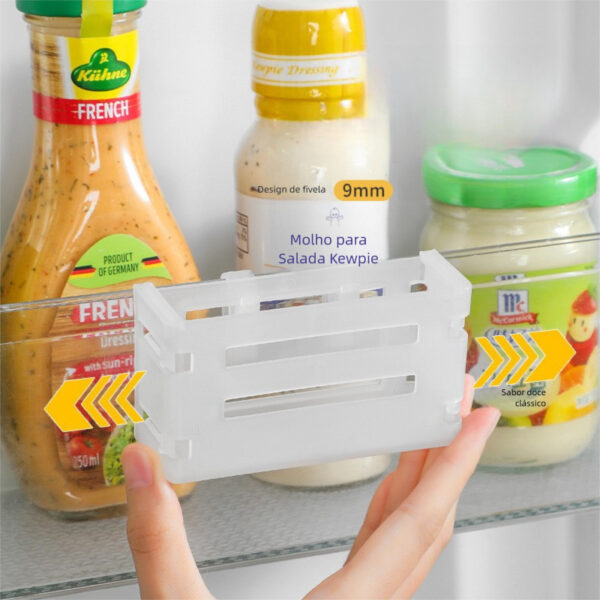 Geladeira retrátil pequena caixa de suspensão livre ajustável Snap-on geladeira porta lateral molho pacote lanches arrum