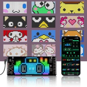 Gelrova Mini tela LED de humor – 17,8 cm x 7,6 cm luzes LED dinâmicas olho do diabo linda tela programável, presente para amantes de carros, jogadores e decoração de mesa