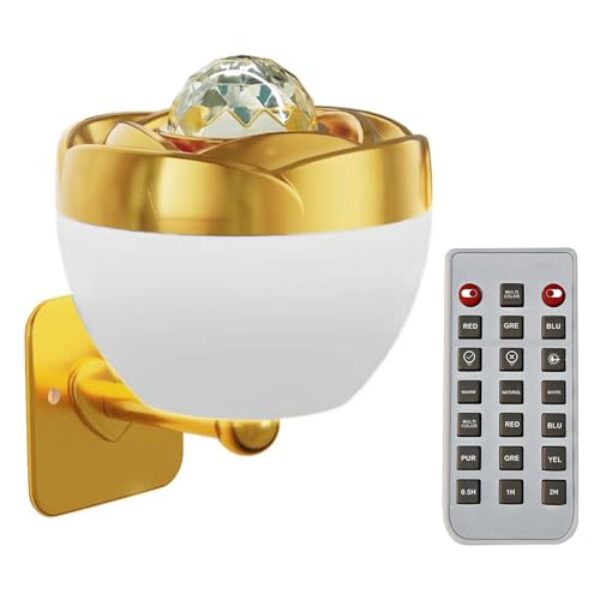 Generic Lâmpada de Parede LED Recarregável, Luz Noturna e Luz de Projetor 2 Em 1, Rotação de 360 ​​°, Toque e Controle Remoto, Iluminação Ambiente RGB para Quarto, Hotel, Corredor, (5W)