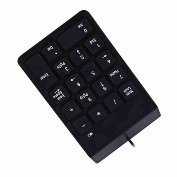 Generic Teclado Numérico USB Mini Teclado Numérico Compatibilidade Plug-and-play Com para Aplicações Financeiras, Inclinação Ergonômica para Conforto Preto 18 Teclas 5,4 X 3,3 Polegadas