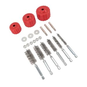 GLOGLOW Limpador de Tubos de Cobre para Tubos de 1/2, 3/4, 1 Polegada, Design de Precisão Com Mecanismo de Travamento Interno, Conjunto de 6 Escovas para Encanamento, Reparo de HVAC, Uso Industrial