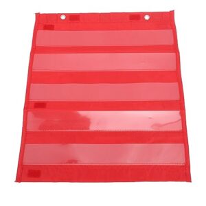 Gráfico de bolso magnético Ainoli, 5 linhas, gráfico de bolso transparente para atividades em sala de aula, escola em casa (Vermelha)
