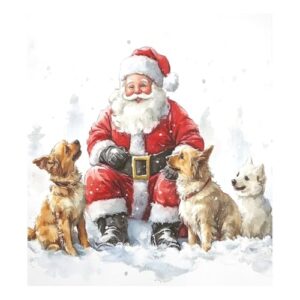 GUIJI Capa magnética de Papai Noel e filhote de cachorro 3 para lavadoras, painel de geladeira, capa de decalque para armário de máquina de lavar louça, reutilizável, capas de porta decorativas-58 cm