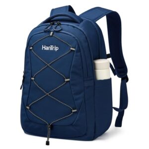 HanTrip Mochilas de viagem para laptop para mulheres e homens, 45,7 cm, mochila de trabalho para faculdade e escola, Azul marinho, 18 Inch