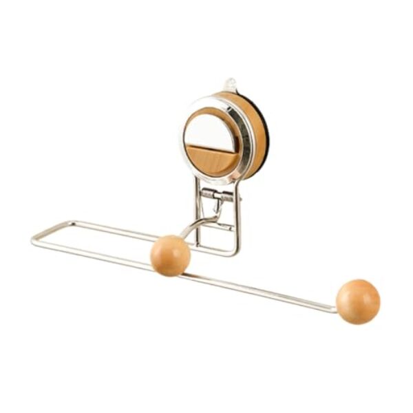 HOMNATURE Suporte de toalha de papel de parede autoadesivo sob o armário sem perfuração de aço inoxidável organizador de cozinha e banheiro para rolo de toalha (madeira)