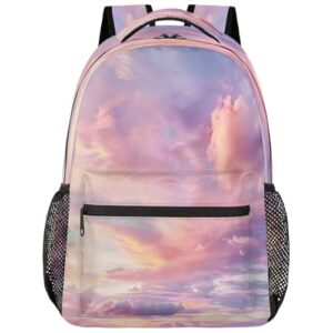 hongjinglin Mochila infantil rosa céu 18 In Sky Cloud para meninos e meninas, adolescentes, leve, impermeável, mochila infantil, Cor 1, Large, Mochilas Daypack