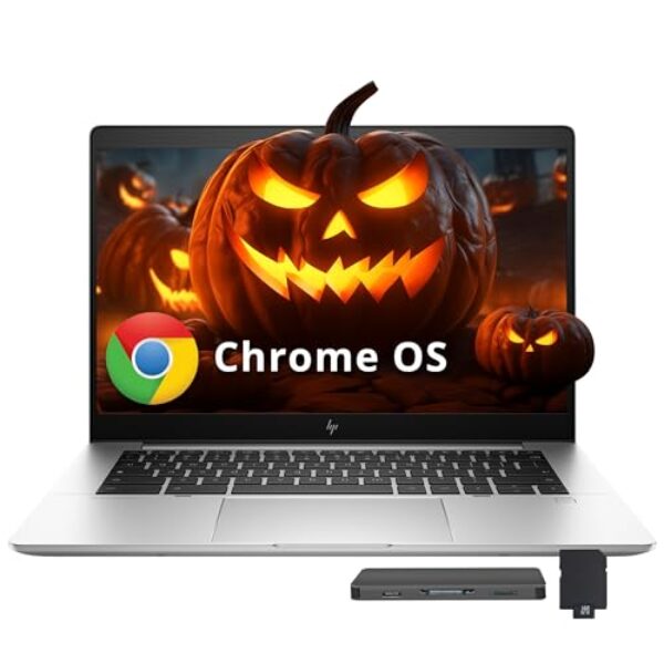 HP Laptop Elite C640 G3 Chromebook 35.6 cm FHD, Intel i5-1245U, 8 GB LPDDR4X RAM, 1 TB de armazenamento (conjunto de estação de ancoragem de 64 GB eMMC + 1 TB), placa de vídeo Intel Iris Xe, webcam