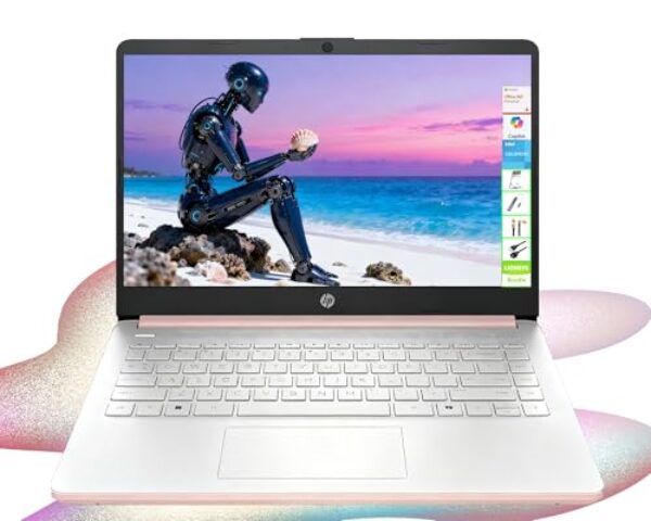 HP Laptop HD de 14 polegadas, CPU Intel Dual Core, 8 GB de RAM, 64 GB eMMC, leve e bateria de 12H, design elegante com várias portas, webcam/microfone para empresas/estudantes/turistas, Microsoft 365
