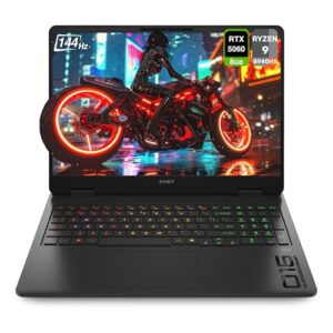 HP Notebook para jogos OMEN (atualizado) AMD Ryzen 9-8940HX, RAM DDR5 de 32 GB, SSD PCIe de 1 TB, tela de 16 polegadas 2K (1920 x 1200) 144 Hz, Nvidia G-Force RTX 5060, teclado retroiluminado, W11