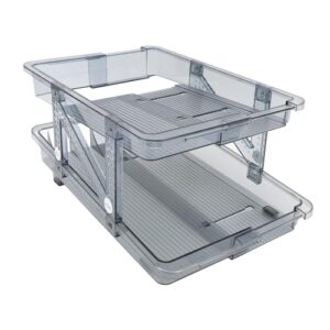 Hztyyier Dispensador de Lata de Refrigerante Rolante, Camada Dupla, Design de Inclinação, Suporte Automático de Lata de Cerveja, Material Plástico (Azul)