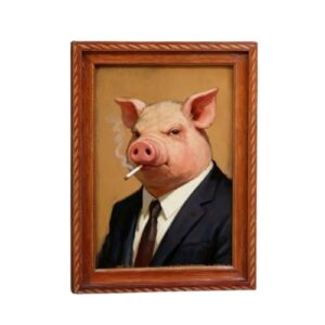 Imãs de geladeira fofos engraçados animais fumantes imãs de geladeira de madeira retratos emoldurados vintage ímãs de geladeira para escritório, trabalho, casa, armário, armário, decoração de