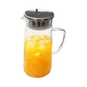 Jarra de Vidro 1,5L com Tampa Hermética em Inox para Água Sucos e Chás