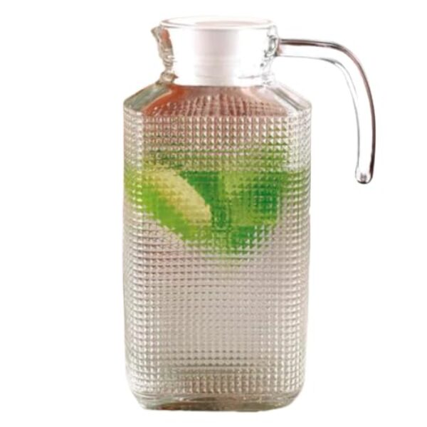 Jarra de Vidro Suco Água Refri Rubi Com Tampa Luxo Resistente 1,8 Litro(2)