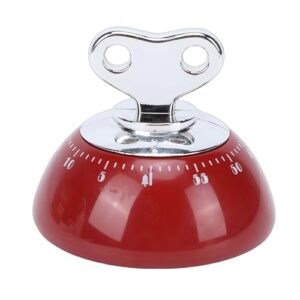 Jectse Temporizador Mecânico, Contagem Regressiva Magnética de 60 Minutos, Vintage, Temporizador Com Carcaça Abs para Cozinha, Cozimento, Estudo (Vermelha)