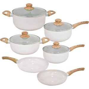 Jogo de Panelas de Indução Antiaderente Cerâmica Bege Cairo 6 peças - Hauskraft Premium