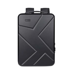 JohnMojie Mochila rígida para laptop de grande capacidade, mochila USB para homens, Black Out, Medium, Negócios