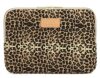 Kayond KY-03 Capa de laptop de tecido de lona de 12,5 polegadas - estampa de leopardo marrom