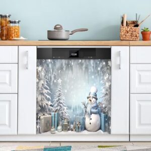 KEEPREAL Capa magnética de boneco de neve de Natal, capa frontal para lava-louças, adesivos para eletrodomésticos - 58,4 cm C x 66 cm A (41)