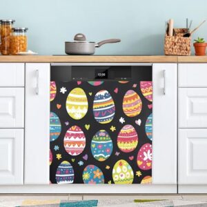 KEEPREAL Capa magnética para lava-louças ovos coloridos de Páscoa, decoração da capa da máquina de lavar louça, adesivos para eletrodomésticos - 58,4 cm C x 66 cm A (61)