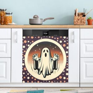 KEEPREAL Capa magnética retrô Boo Art para lava-louças, decoração da capa frontal da máquina de lavar louça, adesivos para eletrodomésticos - 58,4 cm C x 66 cm A (339)