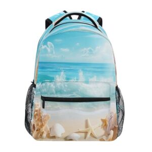 KEEPREAL Linda mochila com cena de praia – Mochila de viagem à prova d'água, leve, durável, para uso ao ar livre #232, Bela cena de praia, Medium
