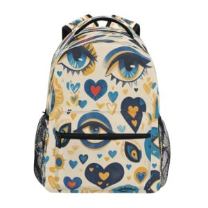 KEEPREAL Mochila azul com olho turco – Mochila de viagem à prova d'água, leve e durável para uso ao ar livre #46, Olho turco azul, Medium