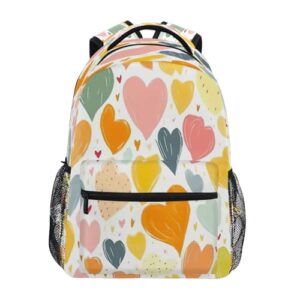 KEEPREAL Mochila colorida com coração – Mochila de viagem à prova d'água, leve e durável para uso ao ar livre #430, Coração colorido, Medium