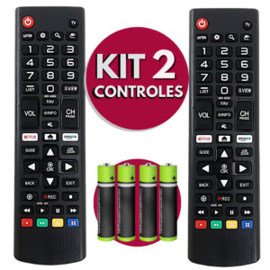 KIT 02 Controle Compativel TV LG Generico Smart 4K LED LCD 24 32 40 43 50 55 65 Polegadas