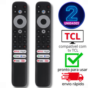 Kit 2 Controle Remoto Compatível TCL Smart TV 4k 8K RC902v Android Google TV
