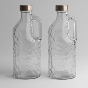 Kit 2 Garrafas De Vidro Para Geladeira Agua Suco Fresco Pratica Elegante (Effect c/al)