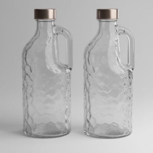 Kit 2 Garrafas De Vidro Para Geladeira Agua Suco Fresco Pratica Elegante (Effect c/al)