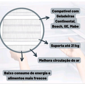 kit 2 Grades Prateleiras Geladeira Continental Rdv45 Rdv48