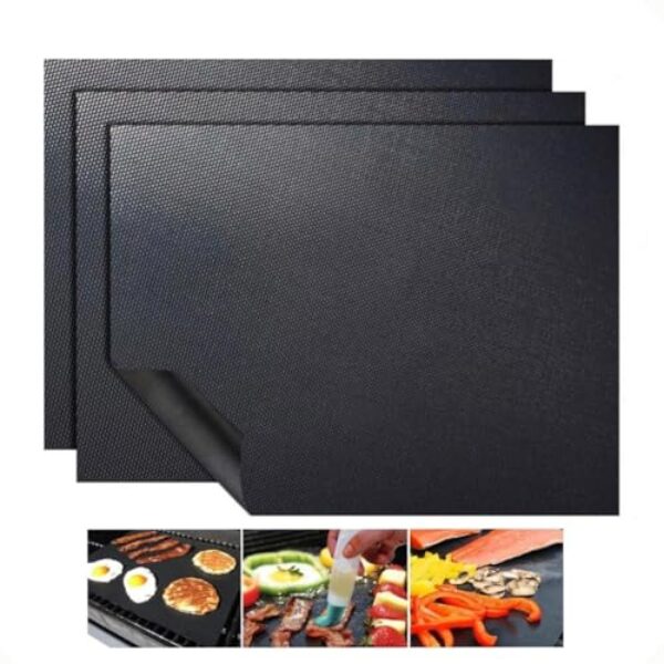 Kit 3 Manta Teflon Grill Tapete Antiaderente Churrasqueira Forno Air Fryer Reutilizável