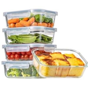 Kit 4 Potes de Vidro Herméticos 640ml – Tampa com Trava, Vedação Airtight, Vidro Temperado, Livre de BPA – Para Marmita, Freezer, Micro-ondas e Organização