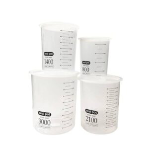 Kit 4 Potes Herméticos Plástico Multiuso, Livre de BPA, Translúcido, Empilháveis, com Tampa Vedação, 88ml/1400ml/2100ml/3000ml, para Armazenar Alimentos