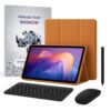 Kit Capa Terracota Slim para Xiaomi Redmi Pad 2 + Película de vidro + Caneta + Teclado e Mouse Preto