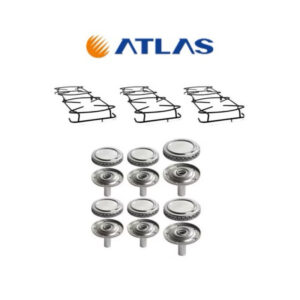 Kit Fogão Atlas Coliseu 6 Bocas – 3 Grelhas + 6 Espalhadores + 6 Bases Sorvete-Aluminio-Pino Central