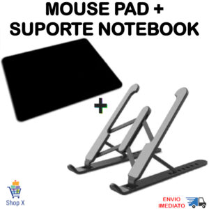 Kit Mousepad Cores mais Suporte Notebook Tablet Regulável Cores