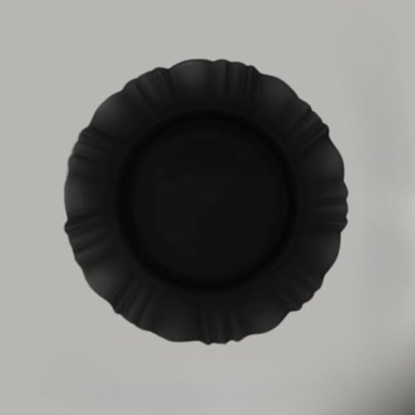 Kit Prato Fundo com Borda Branco Refeição Churrasco Festa Pratos Plastico (KIT 10,PRETO)