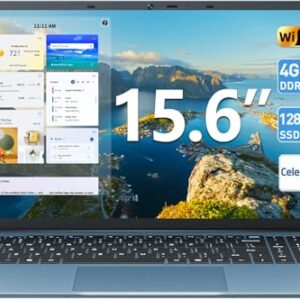 Laptop de 15,6 polegadas, laptops Windows 11 com processador Celeron, SSD comum de 4 GB DDR4 de 128 GB, tela FHD IPS, HDMI, WiFi 5G, tipo C, BT5.0, para negócios e estudantes (cinza)