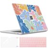 LCMOCICO Capa para laptop Microsoft Surface de 13 polegadas 7ª edição Copilot+ PC 2024 (modelo 2036), capa protetora de plástico ultrafino, capa protetora para teclado, flores coloridas