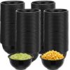 LemonRoad 200 tigelas pequenas descartáveis pretas de 170 g, tigelas de sobremesa de plástico reutilizáveis, seguras para micro-ondas e freezer, para servir molhos, condimentos, sobremesas, milho