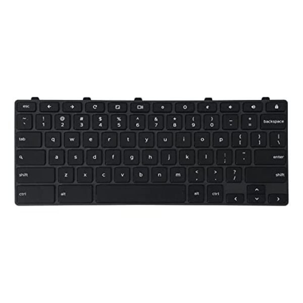 Lenboes Teclado US para laptop com moldura de substituição para Dell Chromebook 11 3100 2 em 1 5190 2 em 1 H06WJ 0H06WJ 3110 3120 2 em 1 RFXCF 0RFXCF (tecla de bloqueio)