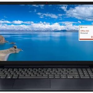 Lenovo IdeaPad 1 Laptop FHD de 15,6 polegadas, Intel Pentium Silver N6000, 12 GB RAM, 256 GB PCIe SSD + 128 GB eMMC, 1 ano Microsoft Office 365, webcam, leitor de cartão SD, Wi-Fi 6, Windows 11