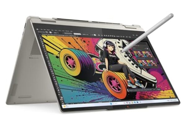 Lenovo Yoga 7 2 em 1 2025 Copilot+ PC com OLED HDR 500 True Black 100% DCI-P3 Touchscreen, processador AMD Ryzen AI 7 350, memória LPDDR5X-7500MT/s de 16 GB, SSD de 1 TB, Wi-Fi 7, caneta Yoga e Win11