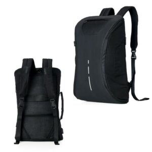 Life Expert Mochila Pasta Executiva All Black com USB, Compartimento para Notebook, Tablet, Alça Acolchoada, Poliéster