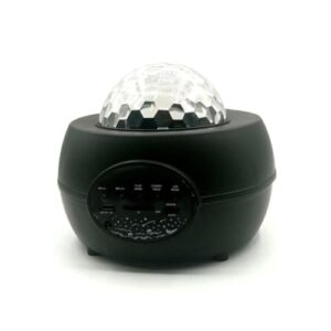 Luminária Projetor Galáxia com Caixa de Som Bluetooth, LED RGB, Controle Remoto, Base Preta, 13x13x10.5cm, Reprodutor de Música TF/Bluetooth