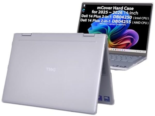 mCover Capa compatível apenas com laptop Windows 2025-2026 14 polegadas Dell 14 Plus 2 em 1 DB04250 / DB04255 (NÃO serve para nenhum outro modelo Dell) - transparente